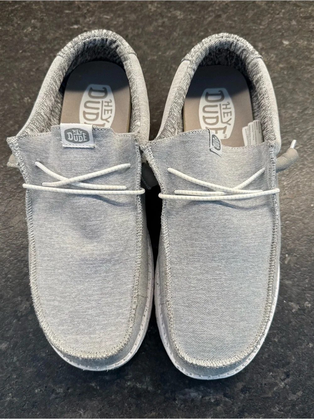 Hey Dude Men’s Casual Slip-On Shoes in Light Gray, Size 12